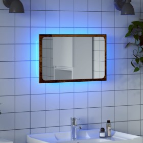 Espejo de baño con luz LED madera envejecida 60x8,5x38 cm de , Tocadores de baño - Ref: Foro24-856265, Precio: 43,26 €, Descu...