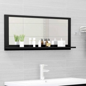 Espejo de baño madera contrachapada negro 90x10,5x37 cm de , Tocadores de baño - Ref: Foro24-804581, Precio: 39,14 €, Descuen...