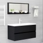 Espejo de baño madera contrachapada negro 90x10,5x37 cm de , Tocadores de baño - Ref: Foro24-804581, Precio: 39,14 €, Descuen...