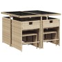 Set comedor de jardín 9 pzas con cojines ratán sintético beige de , Conjuntos de jardín - Ref: Foro24-3211140, Precio: 367,05...