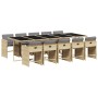 Set comedor de jardín 11 pzas con cojines ratán sintético beige de , Conjuntos de jardín - Ref: Foro24-3211116, Precio: 710,3...
