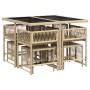 Set comedor de jardín 9 pzas con cojines ratán sintético beige de , Conjuntos de jardín - Ref: Foro24-3211500, Precio: 335,55...
