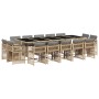 Set comedor de jardín con cojines 15 pzas ratán sintético beige de , Conjuntos de jardín - Ref: Foro24-3211776, Precio: 1,00 ...