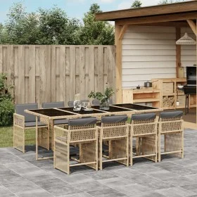 Set comedor de jardín 9 pzas con cojines ratán sintético beige de , Conjuntos de jardín - Ref: Foro24-3211644, Precio: 608,41...