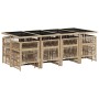 Set comedor de jardín con cojines 13 pzas ratán sintético beige de , Conjuntos de jardín - Ref: Foro24-3210984, Precio: 692,3...