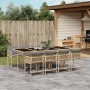 Set comedor de jardín 9 pzas con cojines ratán sintético beige de , Conjuntos de jardín - Ref: Foro24-3211464, Precio: 490,49...