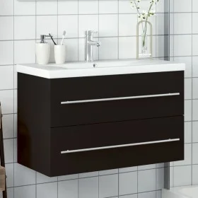 Mueble de baño con lavabo integrado negro de , Tocadores de baño - Ref: Foro24-3278777, Precio: 224,75 €, Descuento: %