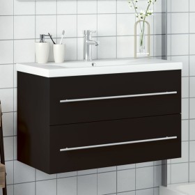 Mueble de baño con lavabo integrado negro de , Tocadores de baño - Ref: Foro24-3278777, Precio: 242,75 €, Descuento: %