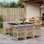 Set comedor de jardín 7 pzas con cojines ratán sintético beige de , Conjuntos de jardín - Ref: Foro24-3210732, Precio: 468,19...