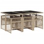 Set comedor de jardín 7 pzas con cojines ratán sintético beige de , Conjuntos de jardín - Ref: Foro24-3210732, Precio: 468,19...