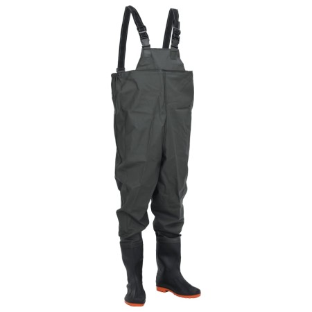 Vadeador de pecho con botas verde oscuro talla 43 de , Vadeadores para caza y para pesca - Ref: Foro24-4016977, Precio: 36,57...