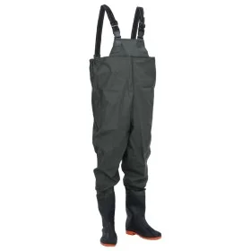 Vadeador de pecho con botas verde oscuro talla 41 de , Vadeadores para caza y para pesca - Ref: Foro24-4016975, Precio: 35,53...
