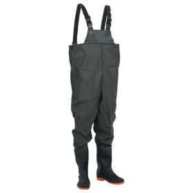 Vadeador de pecho con botas verde oscuro talla 46 de , Vadeadores para caza y para pesca - Ref: Foro24-4016980, Precio: 43,14...