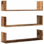 Estantes de pared 3 uds madera ingeniería envejecida 80x18x18cm de , Estantes y estanterías - Ref: Foro24-853297, Precio: 33,...