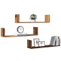 Estantes de pared 3 uds madera ingeniería envejecida 80x18x18cm de , Estantes y estanterías - Ref: Foro24-853297, Precio: 33,...