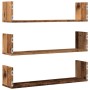 Estantes de pared 3 uds madera ingeniería envejecida 80x18x18cm de , Estantes y estanterías - Ref: Foro24-853297, Precio: 33,...