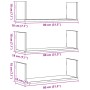 Estantes de pared 3 uds madera ingeniería envejecida 80x18x18cm de , Estantes y estanterías - Ref: Foro24-853297, Precio: 33,...