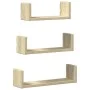 Estante de pared 3 unidades madera de ingeniería roble Sonoma de , Estantes y estanterías - Ref: Foro24-853310, Precio: 18,31...