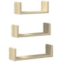 Estante de pared 3 unidades madera de ingeniería roble Sonoma de , Estantes y estanterías - Ref: Foro24-853310, Precio: 18,61...
