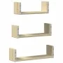 Estante de pared 3 unidades madera de ingeniería roble Sonoma de , Estantes y estanterías - Ref: Foro24-853310, Precio: 18,31...