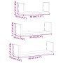 Estante de pared 3 unidades madera de ingeniería roble Sonoma de , Estantes y estanterías - Ref: Foro24-853310, Precio: 18,61...