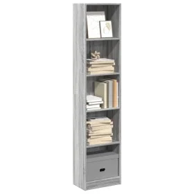 Estantería de madera de ingeniería gris Sonoma 40x24x176 cm de , Librerías y estanterías - Ref: Foro24-857797, Precio: 59,77 ...