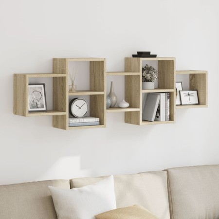 Estante de pared madera ingeniería roble Sonoma 129x18x42 cm de , Estantes y estanterías - Ref: Foro24-853220, Precio: 55,54 ...