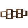 Estante de pared madera ingeniería roble ahumado 129x18x42 cm de , Estantes y estanterías - Ref: Foro24-853222, Precio: 53,02...