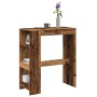 Mesa alta con estantes madera envejecida 90x40x103,5 cm de , Mesas de cocina y de comedor - Ref: Foro24-854380, Precio: 76,50...