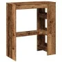 Mesa alta con estantes madera envejecida 90x40x103,5 cm by , Kitchen and dining tables - Ref: Foro24-854380, Price: 75,18 €, ...
