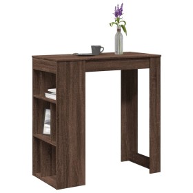 Mesa alta bar con estantes marrón roble 102x50x103,5 cm de , Mesas de cocina y de comedor - Ref: Foro24-854361, Precio: 86,60...
