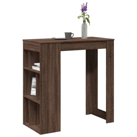 Mesa alta bar con estantes marrón roble 102x50x103,5 cm de , Mesas de cocina y de comedor - Ref: Foro24-854361, Precio: 85,76...