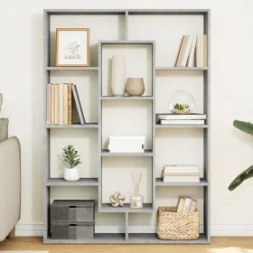 Estantería de madera de ingeniería gris hormigón 102x29x143 cm de , Librerías y estanterías - Ref: Foro24-3310301, Precio: 95...