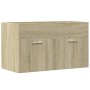 Armario para lavabo contrachapada color roble 80x38,5x46 cm de , Muebles de baño - Ref: Foro24-856209, Precio: 44,60 €, Descu...