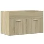 Armario para lavabo contrachapada color roble 80x38,5x46 cm de , Muebles de baño - Ref: Foro24-856209, Precio: 44,03 €, Descu...