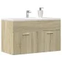 Armario para lavabo contrachapada color roble 80x38,5x46 cm de , Muebles de baño - Ref: Foro24-856209, Precio: 44,03 €, Descu...