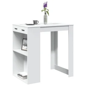 Mesa alta de bar madera ingeniería blanca 102x70x103,5 cm de , Mesas de cocina y de comedor - Ref: Foro24-3309321, Precio: 10...