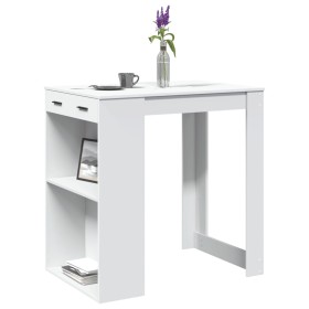 Mesa alta de bar madera ingeniería blanca 102x70x103,5 cm de , Mesas de cocina y de comedor - Ref: Foro24-3309321, Precio: 10...