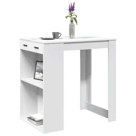 Mesa alta de bar madera ingeniería blanca 102x70x103,5 cm de , Mesas de cocina y de comedor - Ref: Foro24-3309321, Precio: 10...