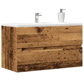 Mueble de lavabo madera ingeniería envejecida 90x38,5x45 cm de , Muebles de baño - Ref: Foro24-856249, Precio: 61,31 €, Descu...