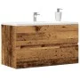 Mueble de lavabo madera ingeniería envejecida 90x38,5x45 cm de , Muebles de baño - Ref: Foro24-856249, Precio: 61,31 €, Descu...
