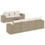 Juego de sofás de jardín con cojines beige 8 pzas ratán PE en Conjuntos de jardín | Comprar online en Foru.es
