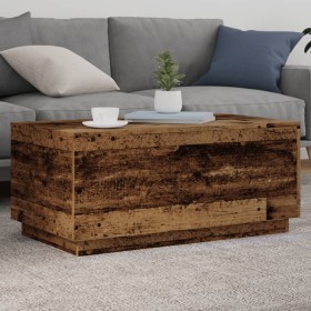 Mesa de centro con luces LED madera envejecida 90x50x40 cm de , Mesas de centro - Ref: Foro24-857722, Precio: 87,20 €, Descue...