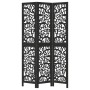 Biombo separador de 3 paneles madera maciza Paulownia negro de , Divisores de ambientes - Ref: Foro24-358751, Precio: 98,24 €...