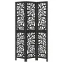 Biombo separador de 3 paneles madera maciza Paulownia negro by , Room dividers - Ref: Foro24-358751, Price: 90,52 €, Discount: %