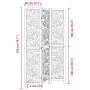 Biombo separador de 3 paneles madera maciza Paulownia negro de , Divisores de ambientes - Ref: Foro24-358751, Precio: 98,24 €...