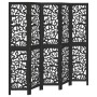 Biombo separador de 5 paneles madera maciza Paulownia negro de , Divisores de ambientes - Ref: Foro24-358758, Precio: 140,70 ...