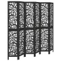 Biombo separador de 6 paneles madera maciza Paulownia negro de , Divisores de ambientes - Ref: Foro24-358764, Precio: 196,32 ...