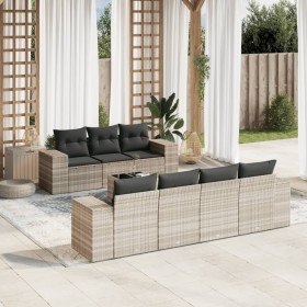 Set de sofás de jardín 8 pzas y cojines ratán sintético gris en Conjuntos de jardín | Comprar online en Foru.es