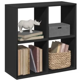 Librería divisora madera de ingeniería negra 69,5x29x69,5 cm de , Librerías y estanterías - Ref: Foro24-858004, Precio: 45,53...